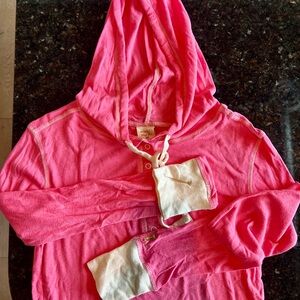 munki munki Pink and Cream Hooded Pajamas